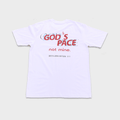 White t-shirt with text that says 'GOD'S PACE not mine.' and 'Ecclesiastes 3:11' 
