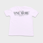 White t-shirt with motivational quote on a plain background